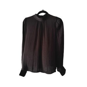 Maison D'amelie Anthropologie Black Flowy Blouse Women Med